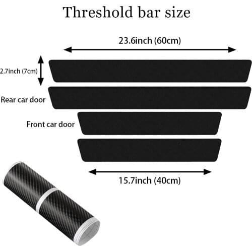 4Pcs For Toyota Harrier 2015 2016 2017 2018 2019 2020 2021 Car Door Threshold Stickers Accessories Auto Products Carbon Fiber 3D