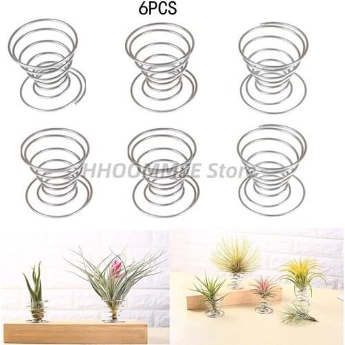 6pcs Air Plant Spring Wire Tabletop Tillandsia Holder Miniature Gardening Decorations