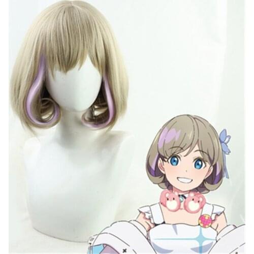 Anime Lovelive!SuperStar!! Liella Tang Keke/Tan Kuku Cosplay Wig Short Heat Resistant Synthetic Hair Party Wigs