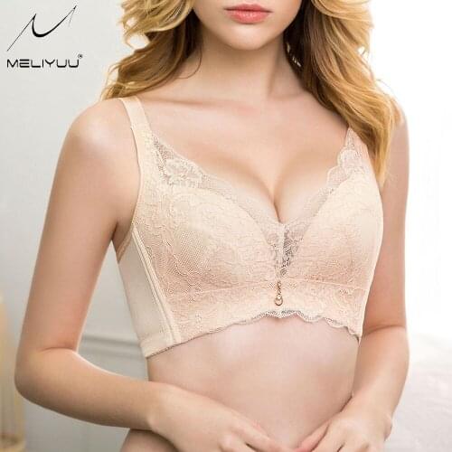 Female Underwear Lace Plus Size Bras Sexy Push Up Bras For Women Comfortable Wireless Lingerie Thin Padded bralette Big size BH