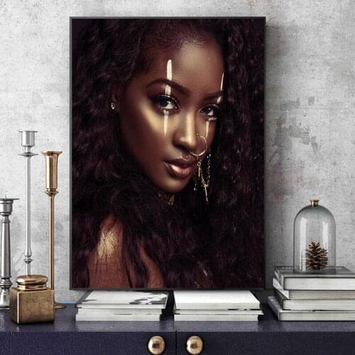 Black and White African Art Nude Woman Canvas Painting Nordic Posters and Print Scandinavian Wall Art Picture for Living Room