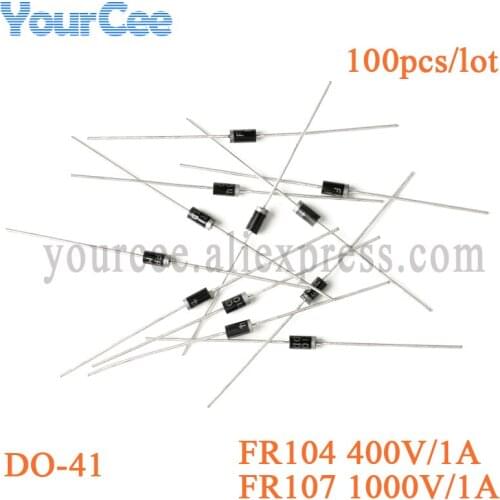 100pcs MDD Fast Recovery Diode Rectifier DIP FR107 FR104 DO-41 1A 400V 1000V Diodes Rectifier