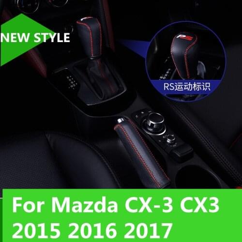 For Mazda CX-3 CX3 2015 2016 2017 automotive interior car gear sets shift gear set handbrake sleeve Interior decoration