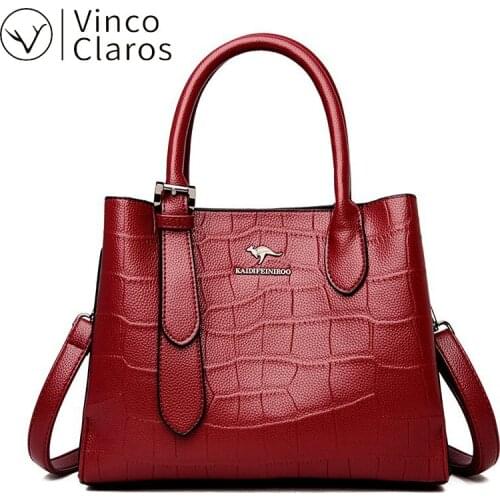 Multiple Pockets Stone Pattern Purses and Handbags Luxury Designer Large Leather Shoulder Crossbody Top-handle Bags High Quality