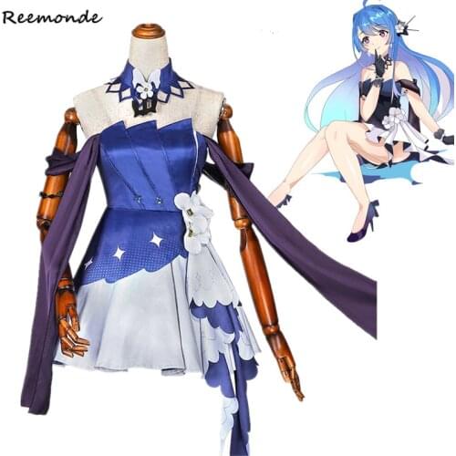 Game Azur Lane Cosplay Costume USS Helena Dress Gloves Suit Blue Sexy Short Skirt Women Girls Party Casual Clothes