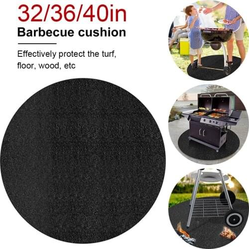 32/36/40inch BBQ Grill Mat Outdoor Baking Fireproof Heat Resistant Grill Splatter Mat Reusable Easily Cleaned Kitchen Tools