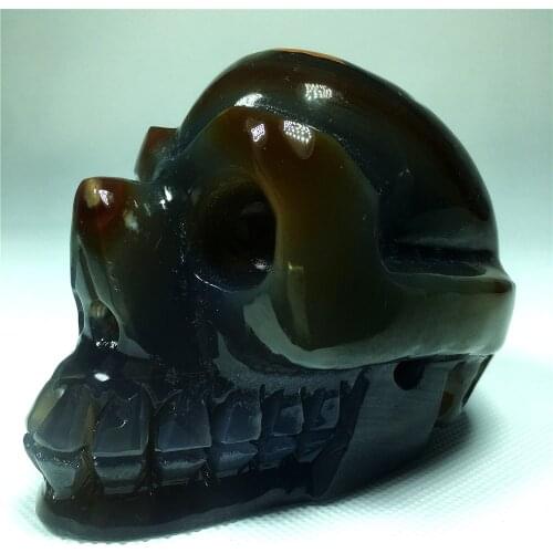 Agate Cranium Natural Stone Crystals Live Carving Skulls Wicca Wichcraft Reiki Raw Gems Minerals Ornaments Home Decoration Gifts