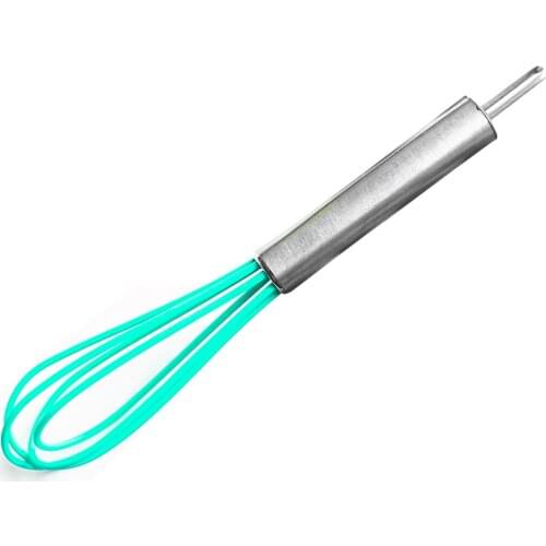 Small Egg Whisk, Nonstick Silicone Wires, Stainless Handle, Dishwasher safe