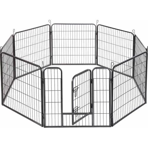 24" Dog Pet Playpen Heavy Duty Metal Exercise Fence Hammigrid 8 Panel Silver