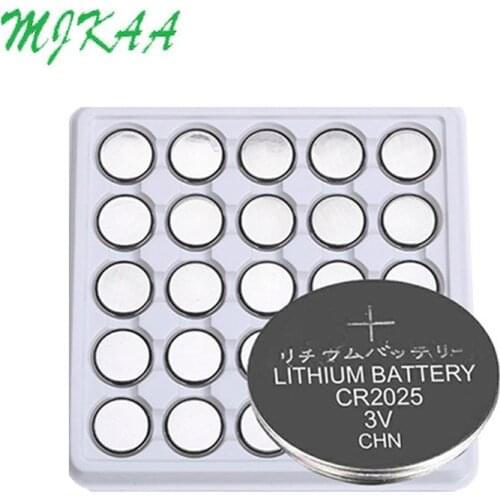 MJKAA 100PCS Cr2025 3v Button Battery BR2025 DL2025 KCR2025 2025 L12 EE6226 Lithium Batteries for Calculator