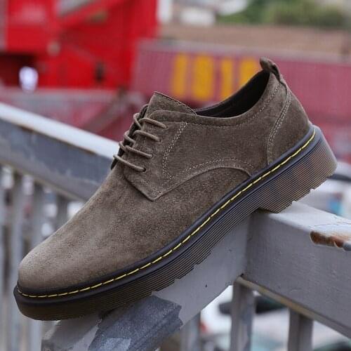 Men Shoes Spring Autumn New Male Tooling Casual Suede Shoes Men Thick Bottom British Style Platform Shoes Outdoor Zapatos Hombre