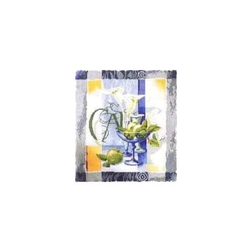 High Quality Lovely Counted Cross Stitch Kit White Calla Lilies Lily Bouquet Flower Vase Flowers