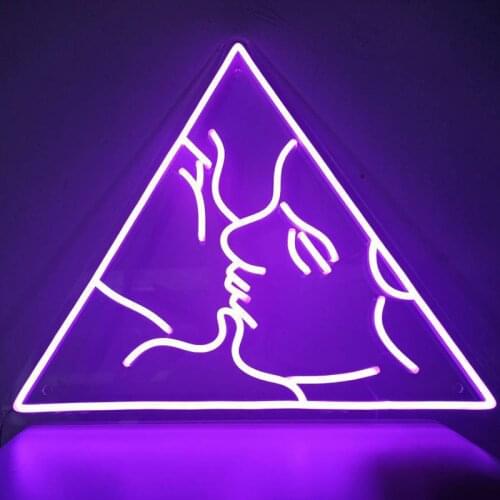 "Kiss" Neon Sign Custom Neon Light Sign Led Custom Pink Light Neon Home Room Wall Decoration Ins shop decor