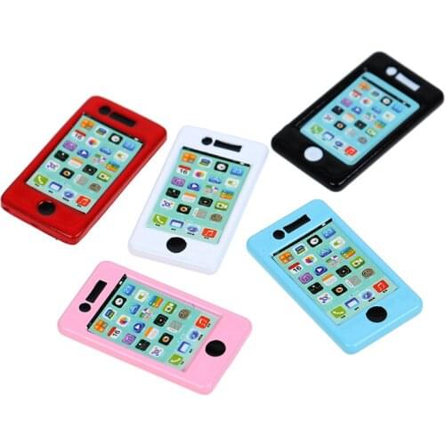 2019 New 1:12 Scale Mini Phone Doll House Miniature Toy Doll Food Kitchen Living Room Accessories 5 Colors