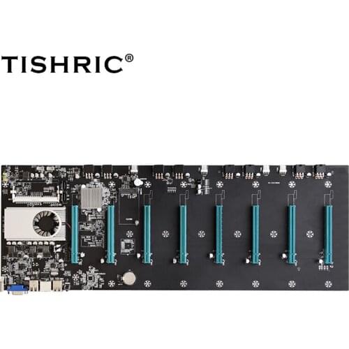 Newest BTC-S37 Mining Machine Motherboard SATA3.0 SODIMM DDR3 8 16X Graphics Card Riser PCIE x16 Support VGA + HDMI-Compatible