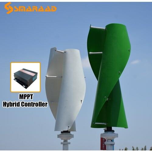 New Arrive 400W Vertical Wind Turbine Permanent Magnet Generator 3 Phase12V 24V Vertical Axis Generator With MPPT Controller