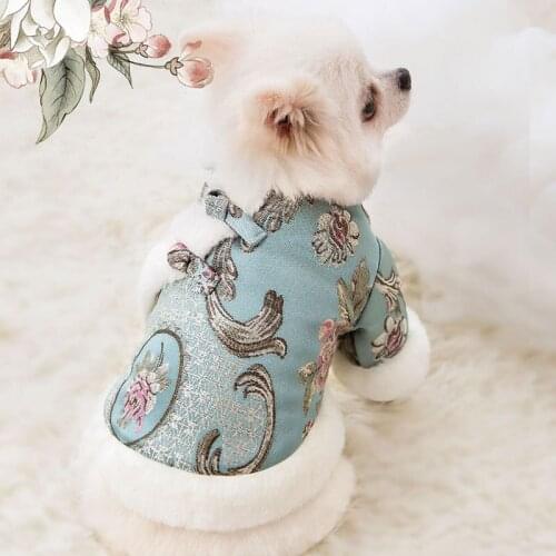New Year Dog Clothes Chinese Spring Festival Dog Coat Tang Suit Cat Doggie Puppy Small Dog Costume Outfit Pet Apparel Wholesale