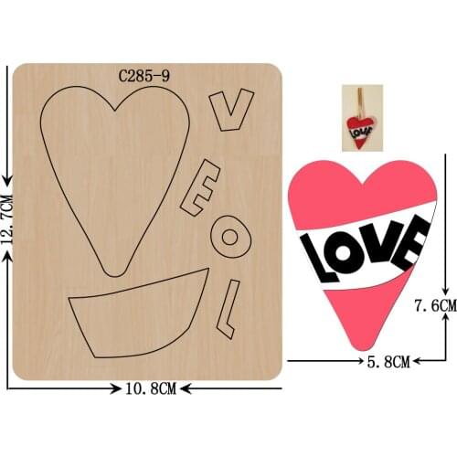 New love Wooden die Scrapbooking C-285-9 Cutting Dies Compatible with most die cutting machines