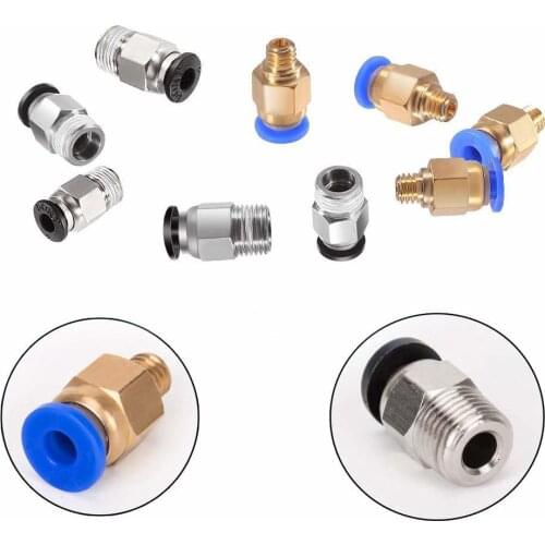 Upgrade Durable PC4-M6 Pneumatic Straight Quick Fitting to Connect and PC4-M10 Straight Pneumatic Fitting Push for 3D Printer