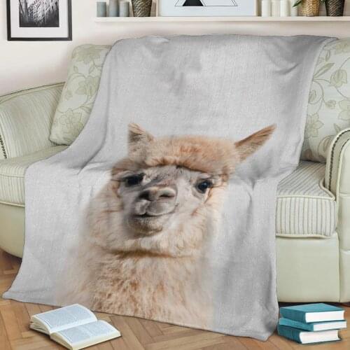 Alpaca Colorful Flannel Throw Blanket 3D Printed Keep Warm Sofa Child Blanket Home Decor Textiles Dream Family Gift