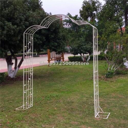 Garden arch flower stand climbing frame outdoor European retro iron art large span strong courtyard grape rose climbing frame