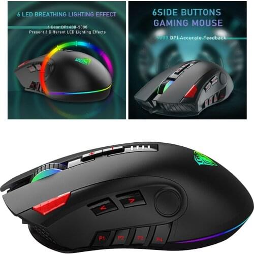High Performance 5000 DPI Professional Wired Silent Version Mice Computer Mouse for Laptop Gamer Desktop Internet Cafe PC