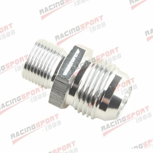 AN-10 AN10 Male To 3/8" BSP BSPP Straight Adapter Fitting Silver