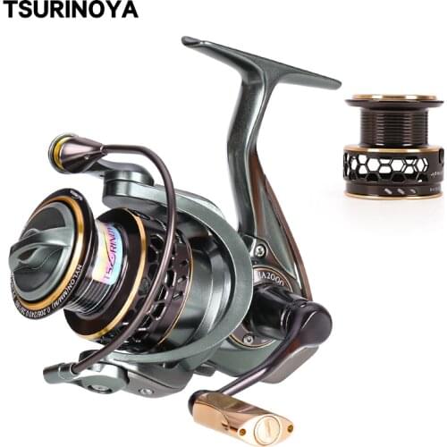 TSURINOYA Double Spool Spinning Fishing Reel JAGUAR 1000 2000 3000 Stainless Steel Ball Bearing Freshwater Saltwater Reels