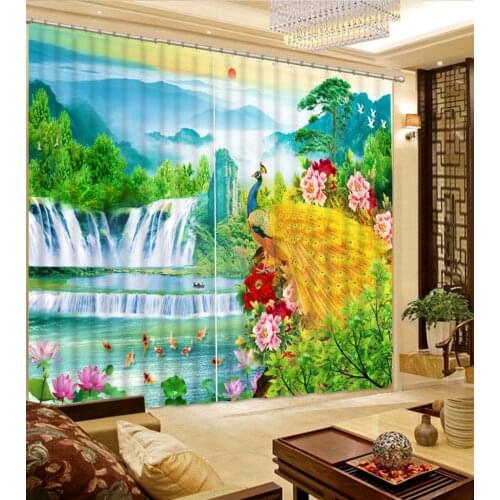 Landscape curtain Customized size Luxury Blackout 3D Window Curtains For Living Room waterfall curtains