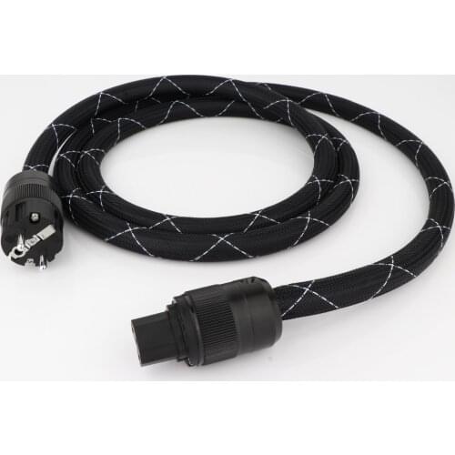 Preffair D503 12AWG Power SCHUKO Cable With 077E Rhodium Plated EU Power Plug Power Cable For DVD CD AMP