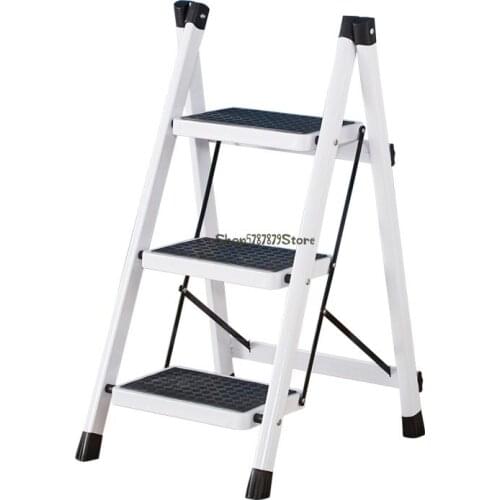 Ladder Household Folding Step Stool Multi Function Ladder Thickened Iron Pipe Pedal Indoor Miter Ladder Three Step Ladder Small