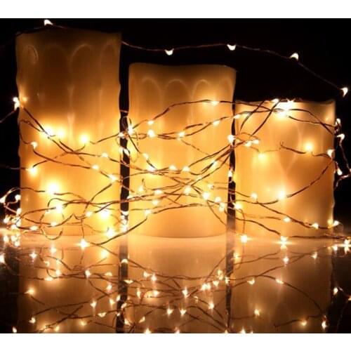 5M 10M LED String lights Silver Wire Garlands Festoon led Fairy Light Christmas Decorations for Room Tree AA Battery Powered