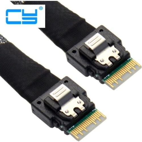 Slim Line SAS 4.0 SFF-8654 4i 38pin Host to SFF-8654 38pin Target Raid Cable 50cm