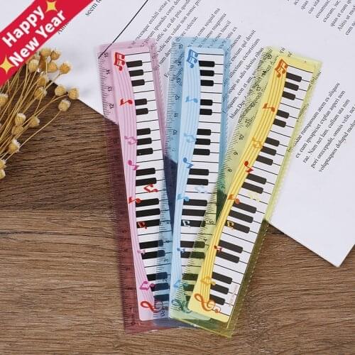 Creative 15cm Cute 1pc Cartoon Piano Musical Note Ruler bookmarks School Student Ruler gift ruler color random
