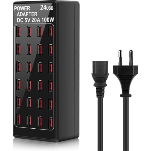 Multi 24 Port Usb Charging Hub Station Fast Charger Power Adapter US UK EU Plug USB Splitter Expander For PC Computer LN