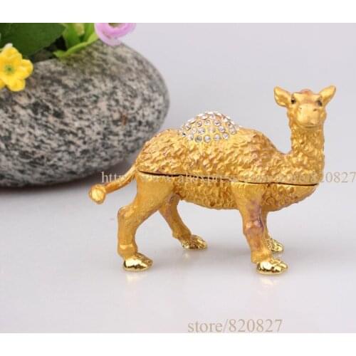 Gorgeous Camel Jewelled Trinket Box Jewelry Box with Crystal Pill Box Camel Figurine Camel Shape Jewelry Holder Accessories