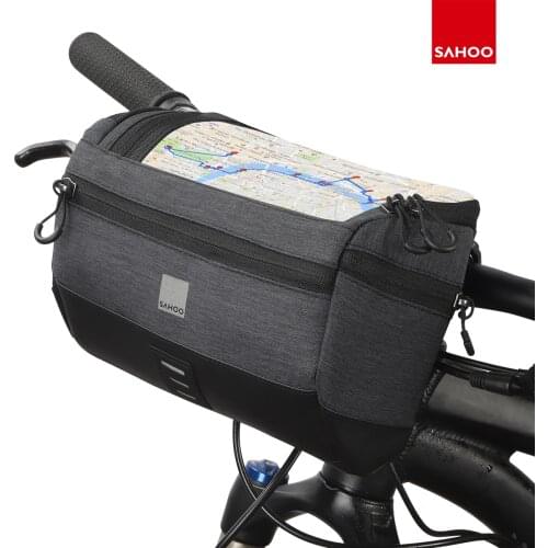 Sahoo 111459-SA Water-resistant Touchscreen Cycling Bike Bicycle Map Sleeve Handlebar Bag Pack Pannier Basket Phone Camera