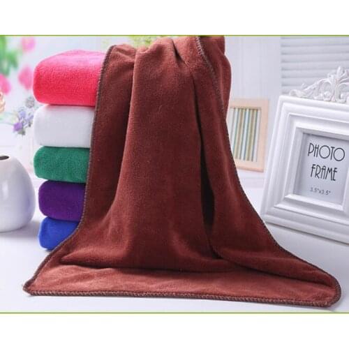 Absorbent polyester kam sanded it will take the soft towel dry hair towel fiber cloth wholesale and custom 30* 70cm 63g/pcs