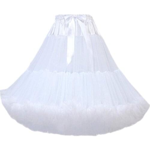 Womens Knee Length Soft Puffy Tutu Skirts Ballet Costume Tulle Underskirts