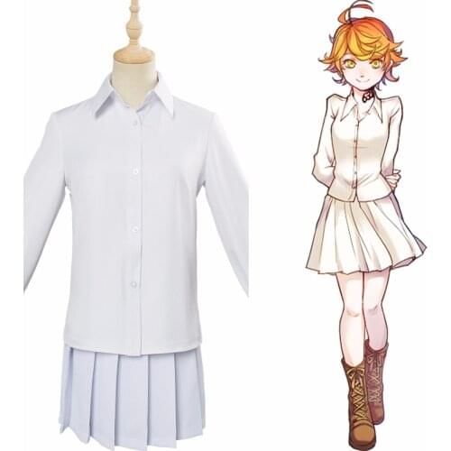 Anime The Promised Neverland Emma Cosplay Costume School Uniform Girls Shirt Skirt Adult Carnival Costume Women Role Play