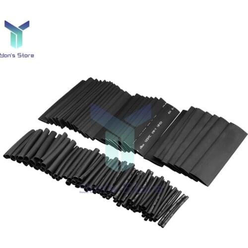 127Pcs Polyolefin Heat Shrinkable Tube Cable Sleeve Iine Kit Shrinking Assorted Polyolefin Insulation Sleeving Wire Cable