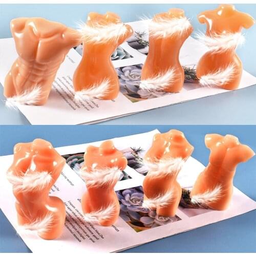 3D Body Candle Silicone Mold and Candle Wicks Male Female Pregnant Shape Epoxy Resin Mold DIY Making Fragrance Soap Decorations