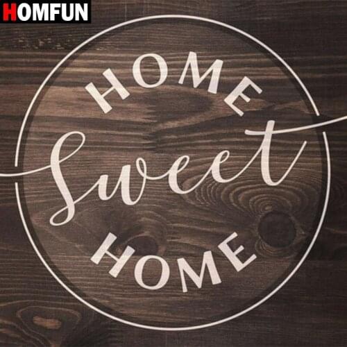 HOMFUN Full Square/Round Drill 5D DIY Diamond Painting "HOME Sweet HOME" 3D Diamond Embroidery Cross Stitch Home Decor A18558