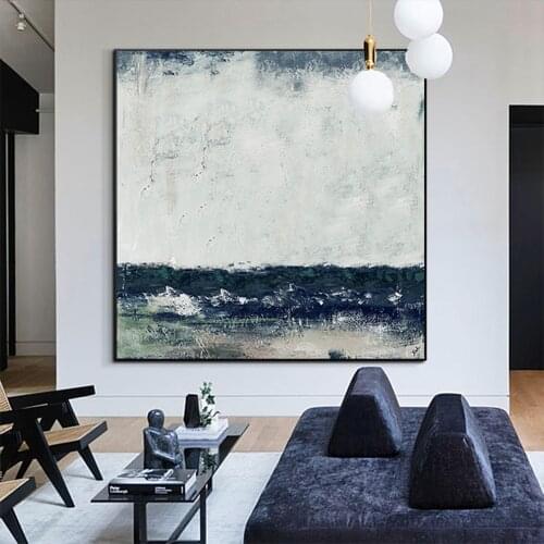 Black White Abstract Oil Painting On Canvas Hand Painted Large Size Modern Wall Art Decoration For Living Room Salon Unframed