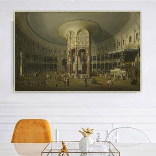 Citon Canaletto《London-Interior of the Rotunda at Ranelagh》Canvas Art Oil Painting Picture Backdrop Wall Decor Home Decoration