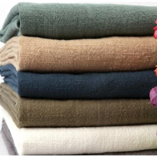 Cotton Linen fabric Clothing Materia Wash Solid Retro Ramie Thickening DIY Drapery Shops For Chinese Clothes