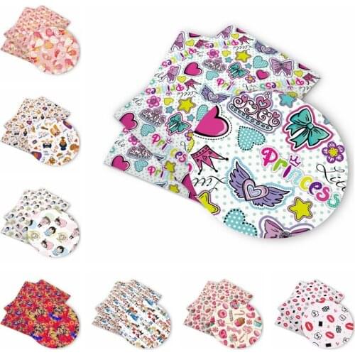 Huangtao Diy accessories 30*136cm Printed Faux Synthetic Leather for Bow,DIY handmade Materials