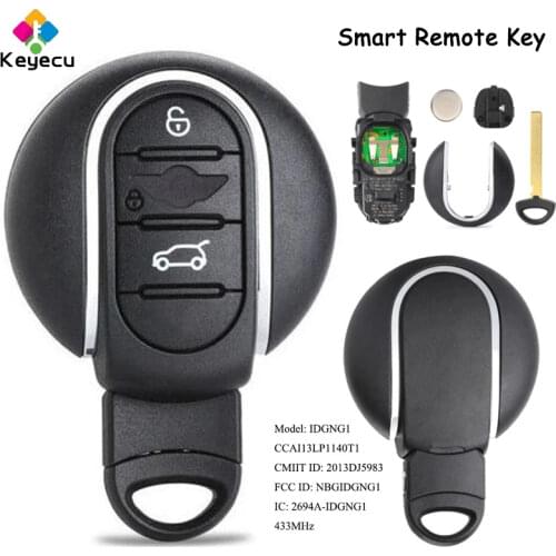 KEYECU Smart Keyless Entry Remote Car Key With 3 Buttons 433MHz - FOB for BMW Mini Cooper 2016 2017 P/N: NBGIDGNG1, 2694A-IDGNG1
