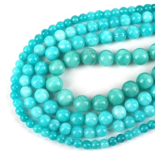 6/8/10/12mm Natural Stone Blue Amazonite Beads Round Loose Stone Beads For Jewelry Making DIY Bracelet Necklace