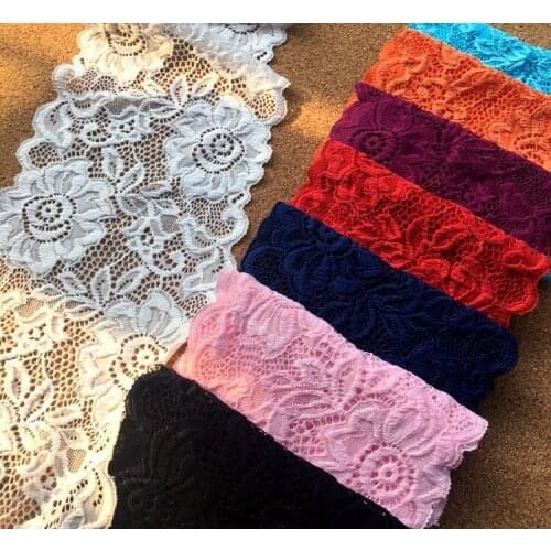 3Meters/lot 14CM press yarn big flower design elastic lace trimming DIY clothing womens underwear lace accessories SC670